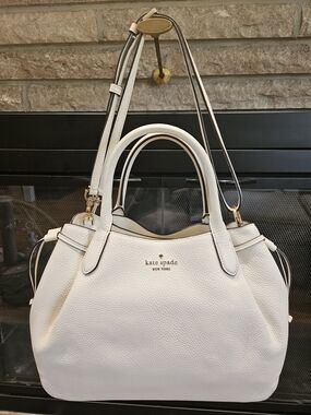kate spade White Pebbled Leather Large Dumpling Bag NWT